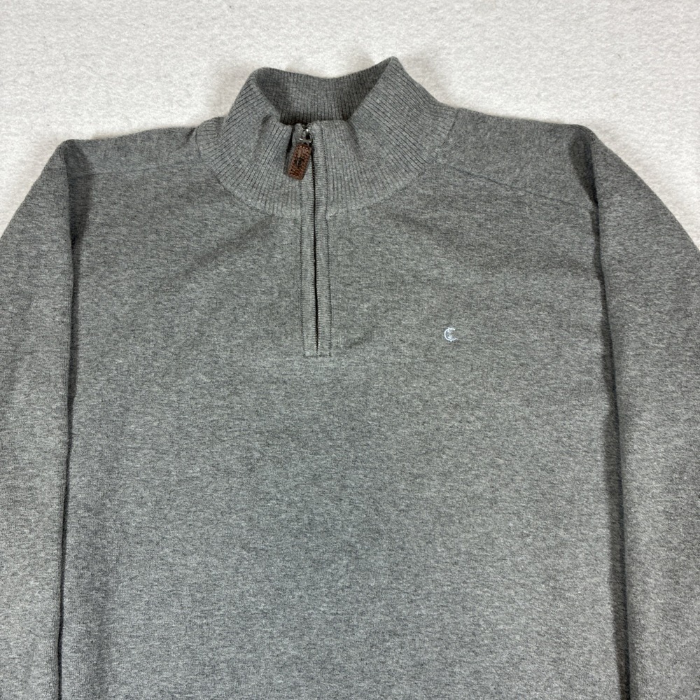 Criquet 1/4 Zip Pullover Men‎ XL Gray Cotton Made In Peru Preppy Golf Heavy Soft - Picture 5 of 15